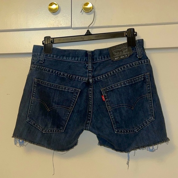 Levi's Pants - Levi's Blue Jean Shorts Relaxed Fit fringe